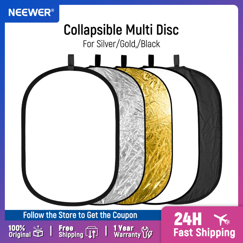Reflector Disc Silver - Светоотражатели NEEWER для фотографии Портативный складной