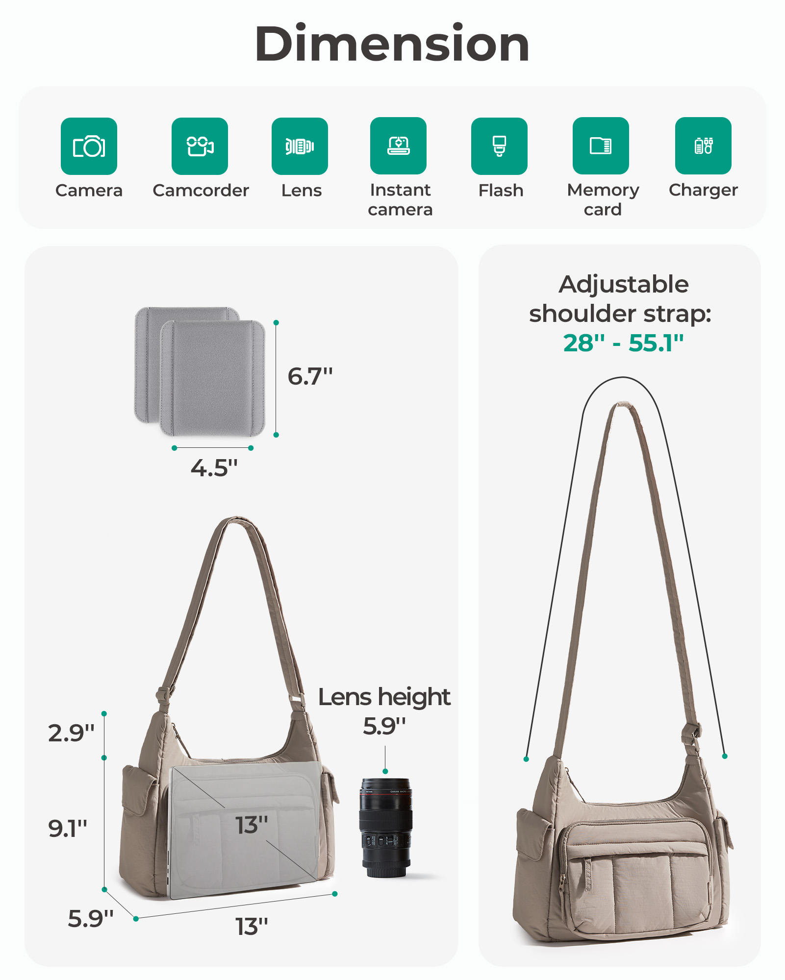 Сумка-слинг BAGSMART 2-в-1 для – обзор и цена Photography Lighting Equipment Bags